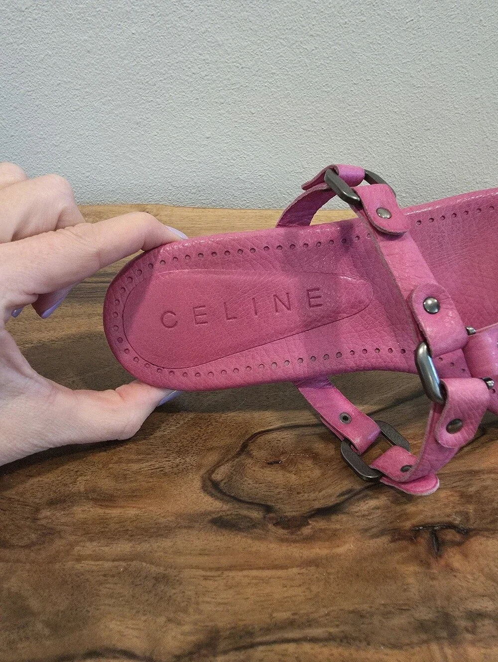 Celine pink leather